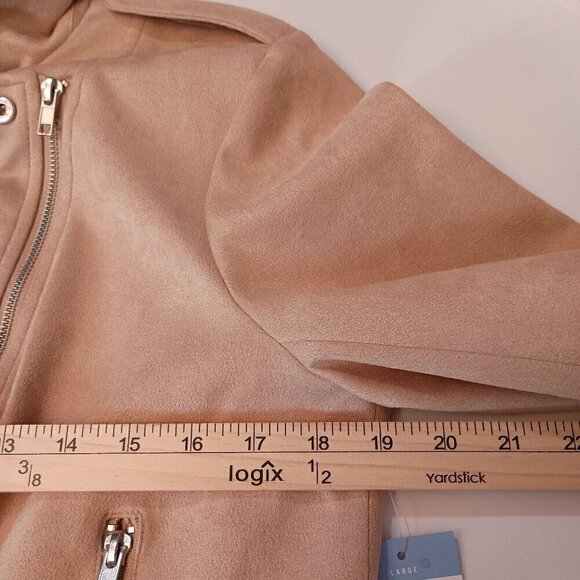 BB Dakota Steve Madden Women Faux Suede Moto Jacket Fashion Staple SZ Large NWT - Picture 10 of 12